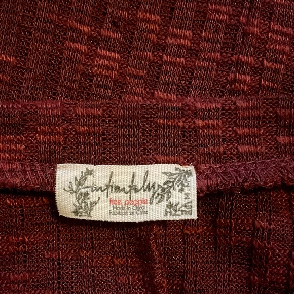 Free People Deep Red Textured Knit Top - Picture 3 of 5